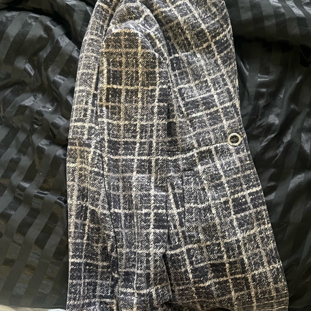 Plaid pea coat